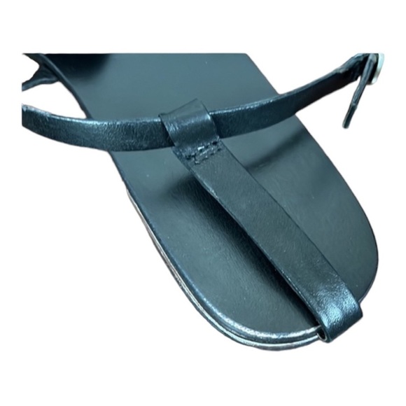 Charles David Black Embellished Jeweled Ankle Strap Flat Sandal Size 8 - Picture 8 of 11